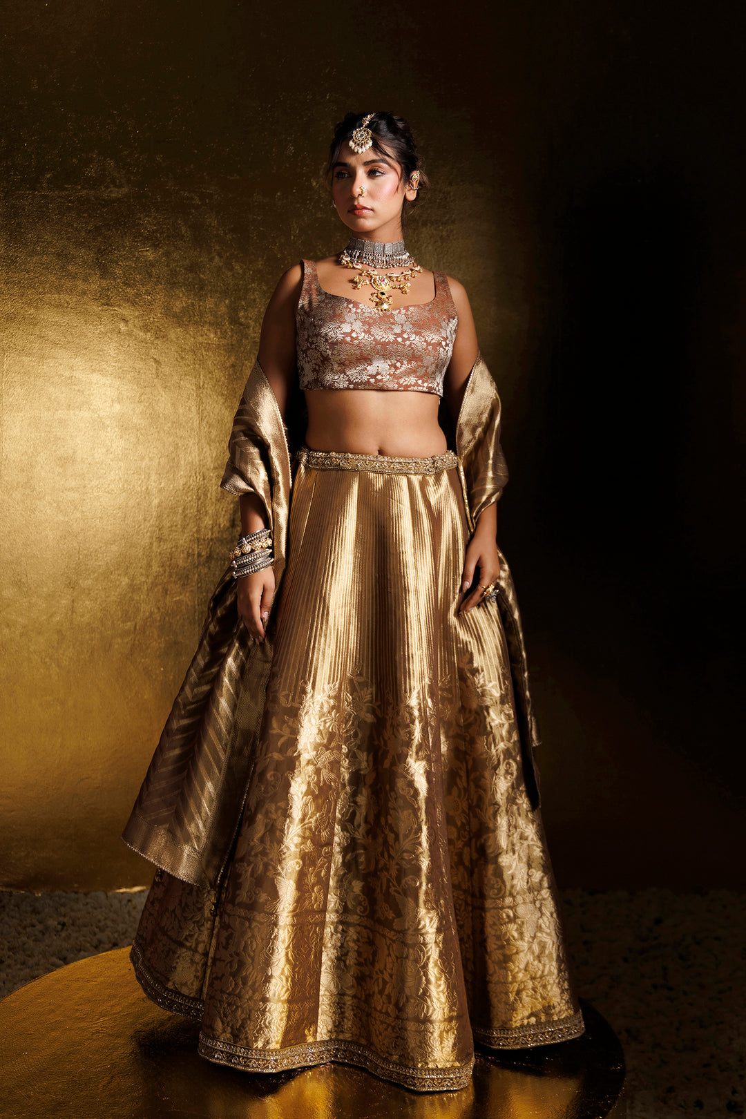 brown lehenga