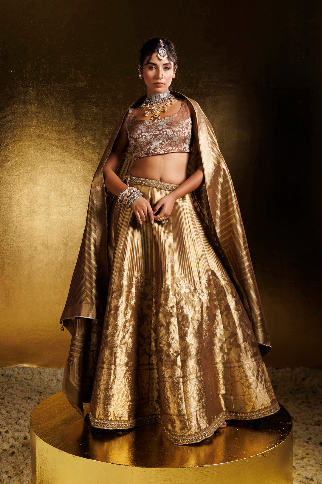 tissue lehenga
