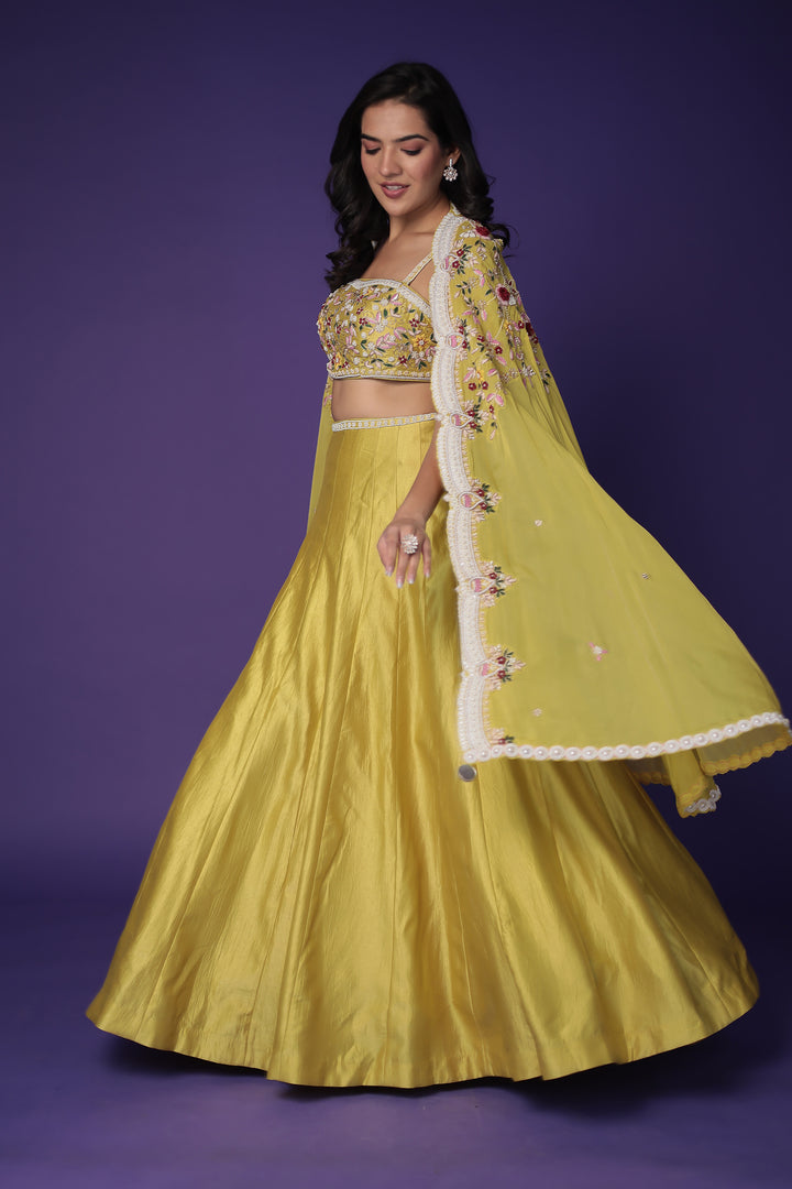 Silk Indo Western with Pearl, Thread and Zardozi work