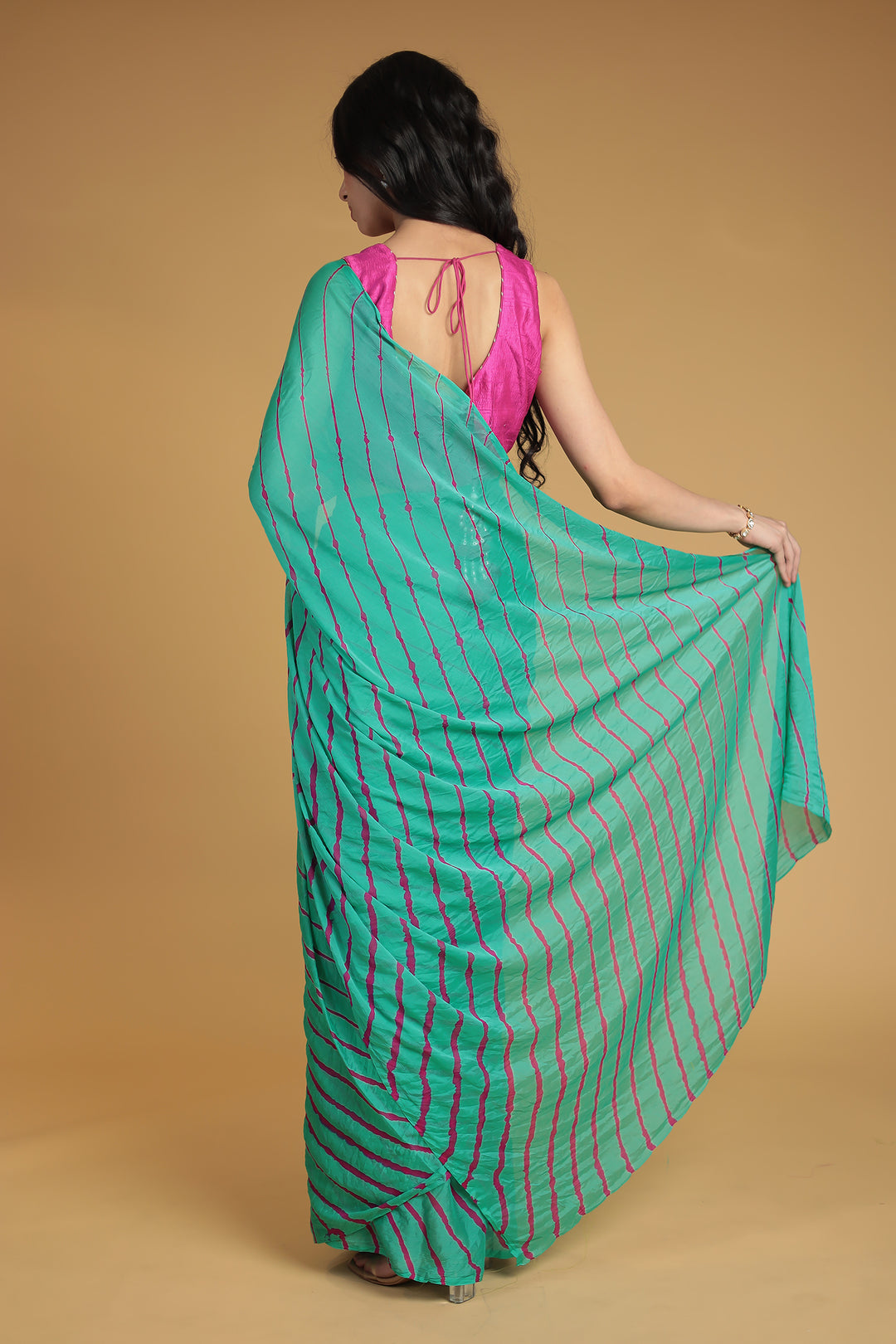 Leheriya Chiffon Saree