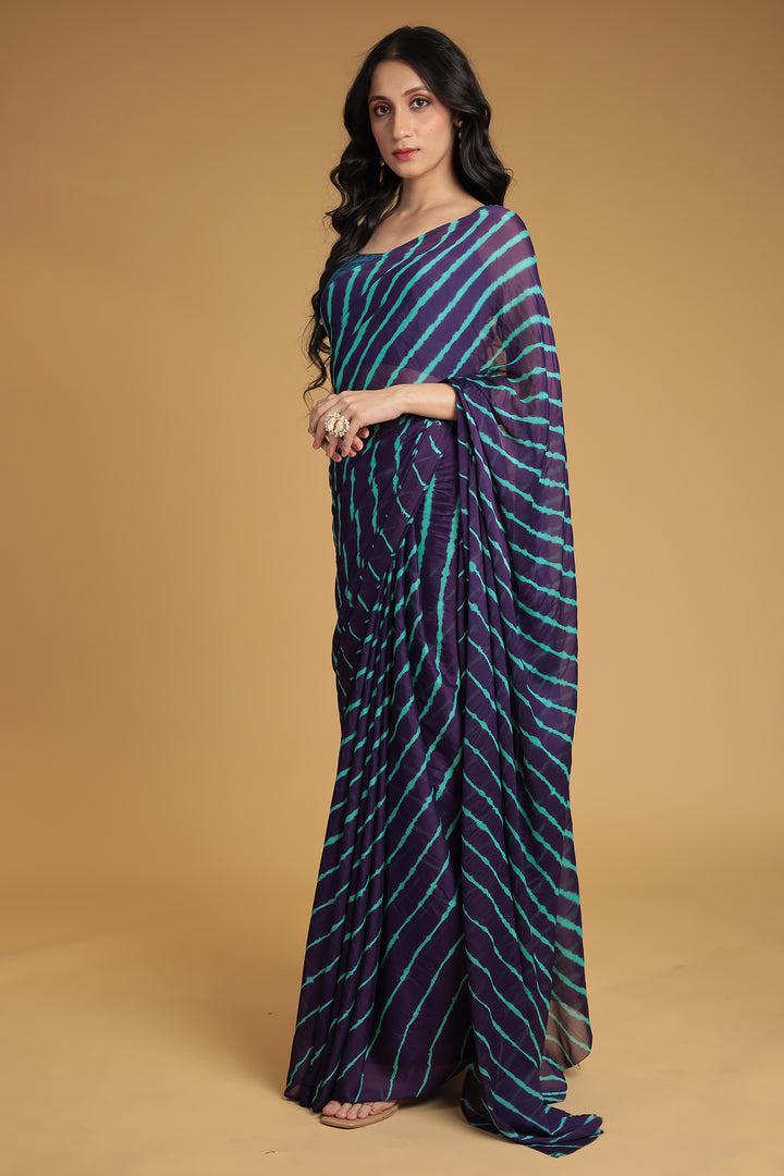 Leheriya Chiffon Saree