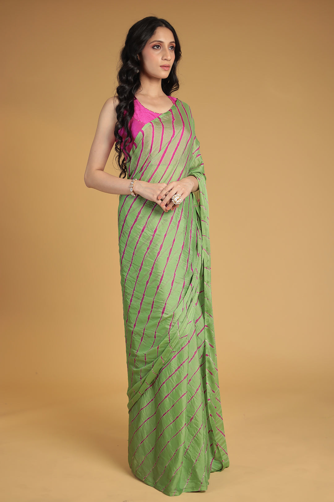 Leheriya Chiffon Saree