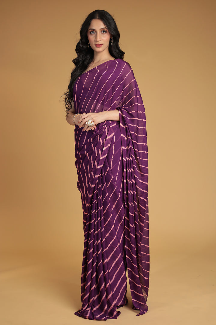 Leheriya Chiffon Saree