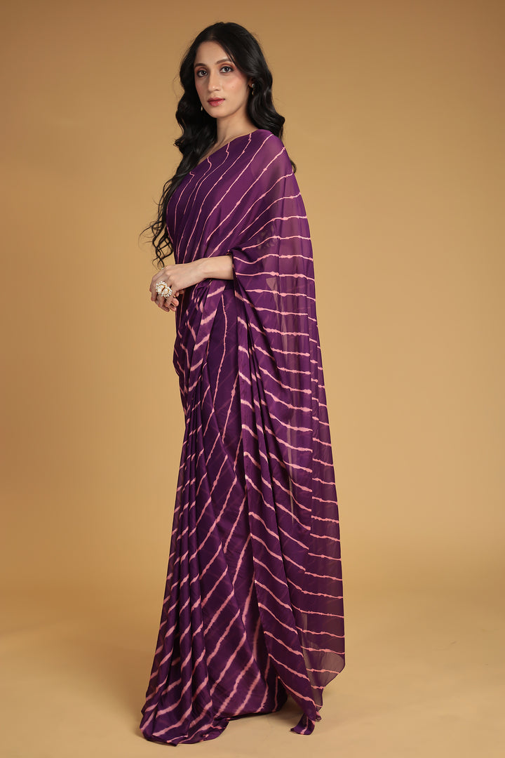 Leheriya Chiffon Saree