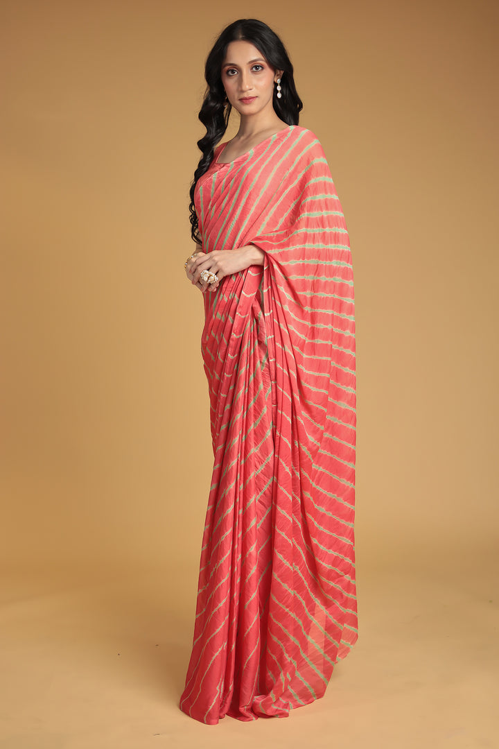 Leheriya Chiffon Saree