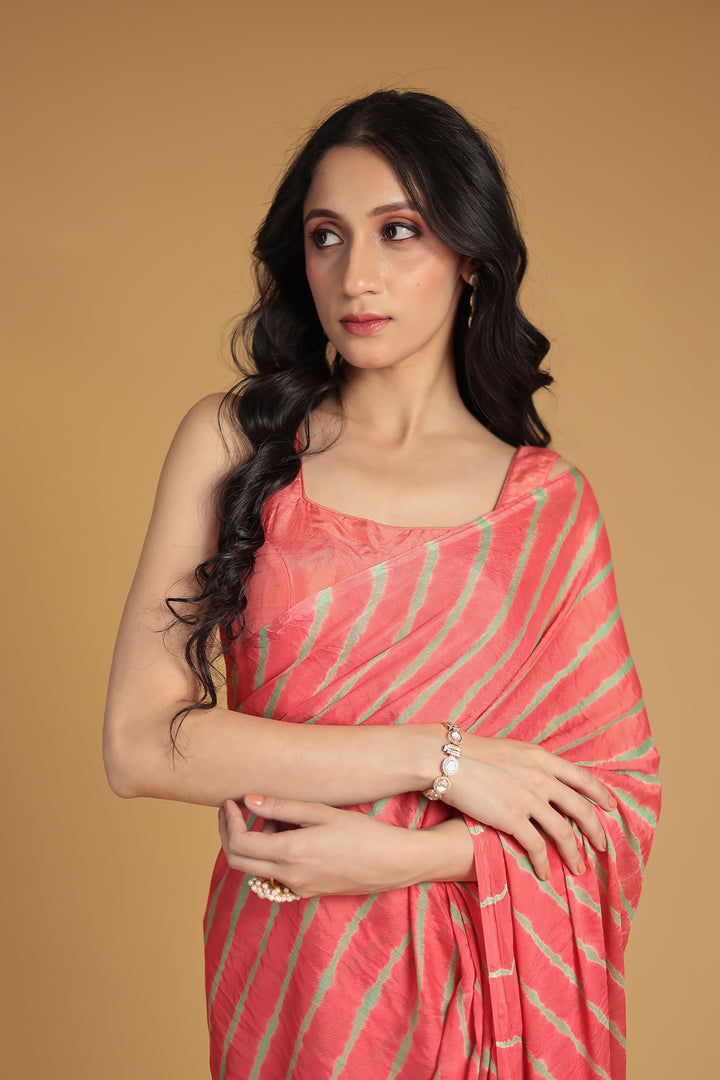 Leheriya Chiffon Saree