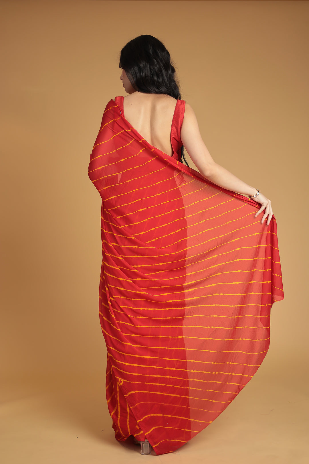 Leheriya Chiffon Saree