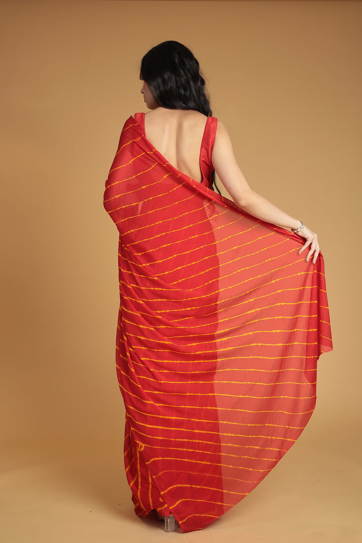 Leheriya Chiffon Saree