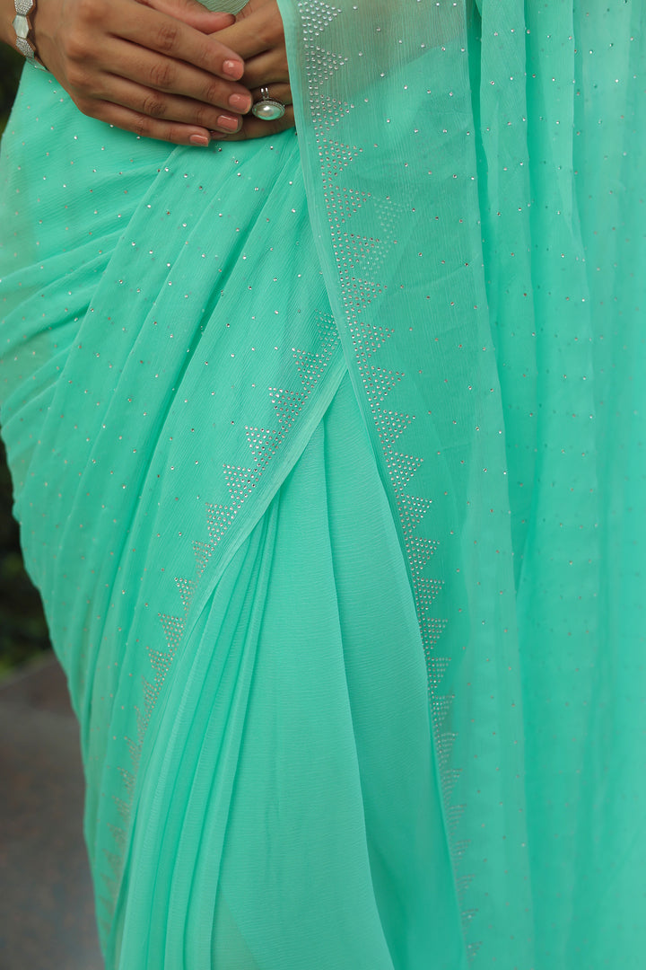 Chiffon Saree with Swarovski work