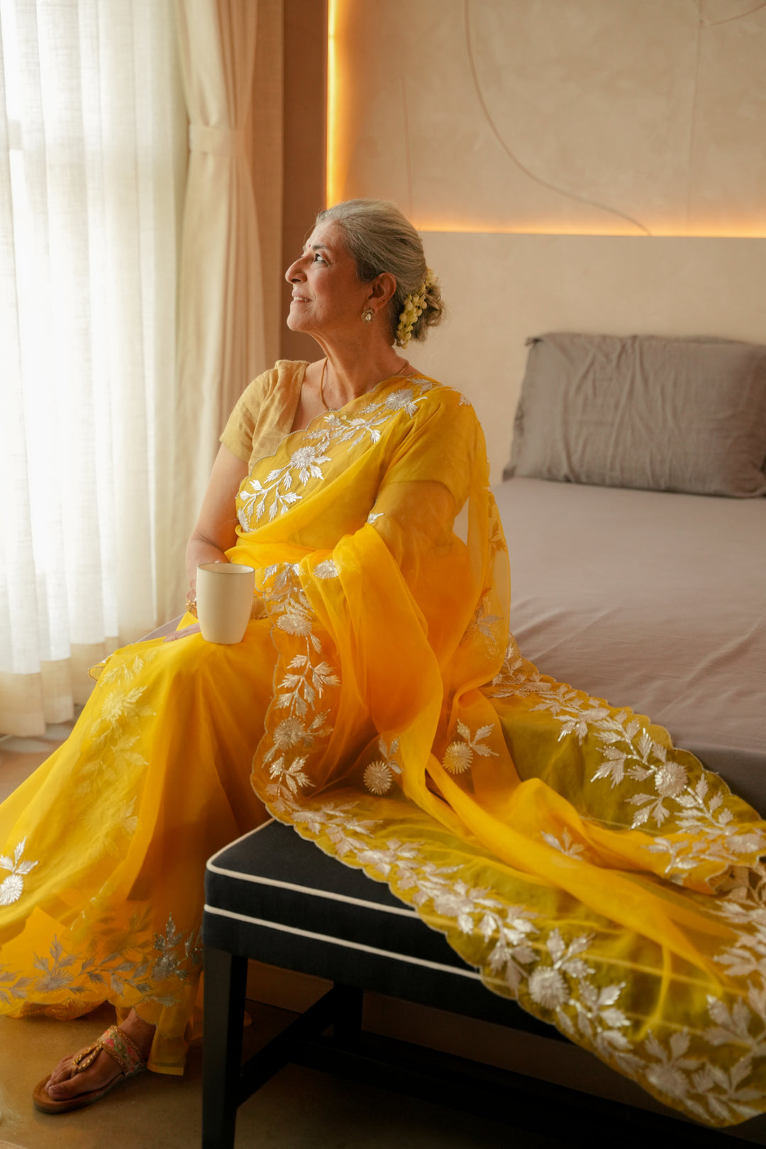 yellow saree