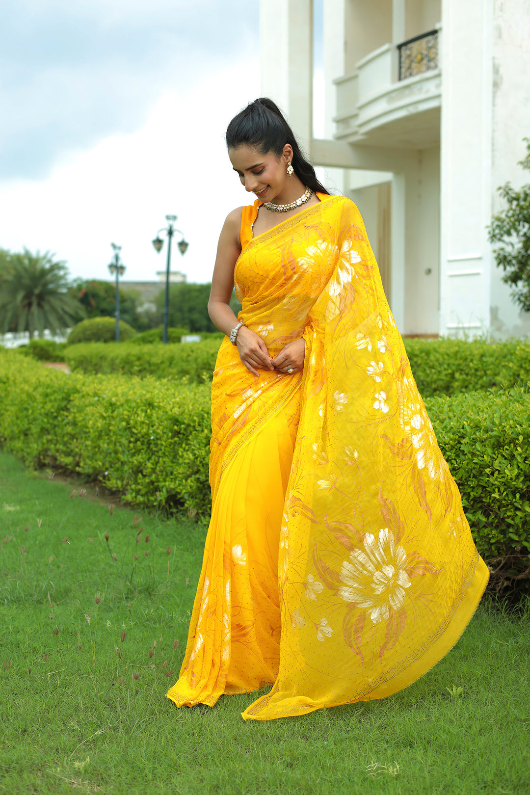 foil print saree