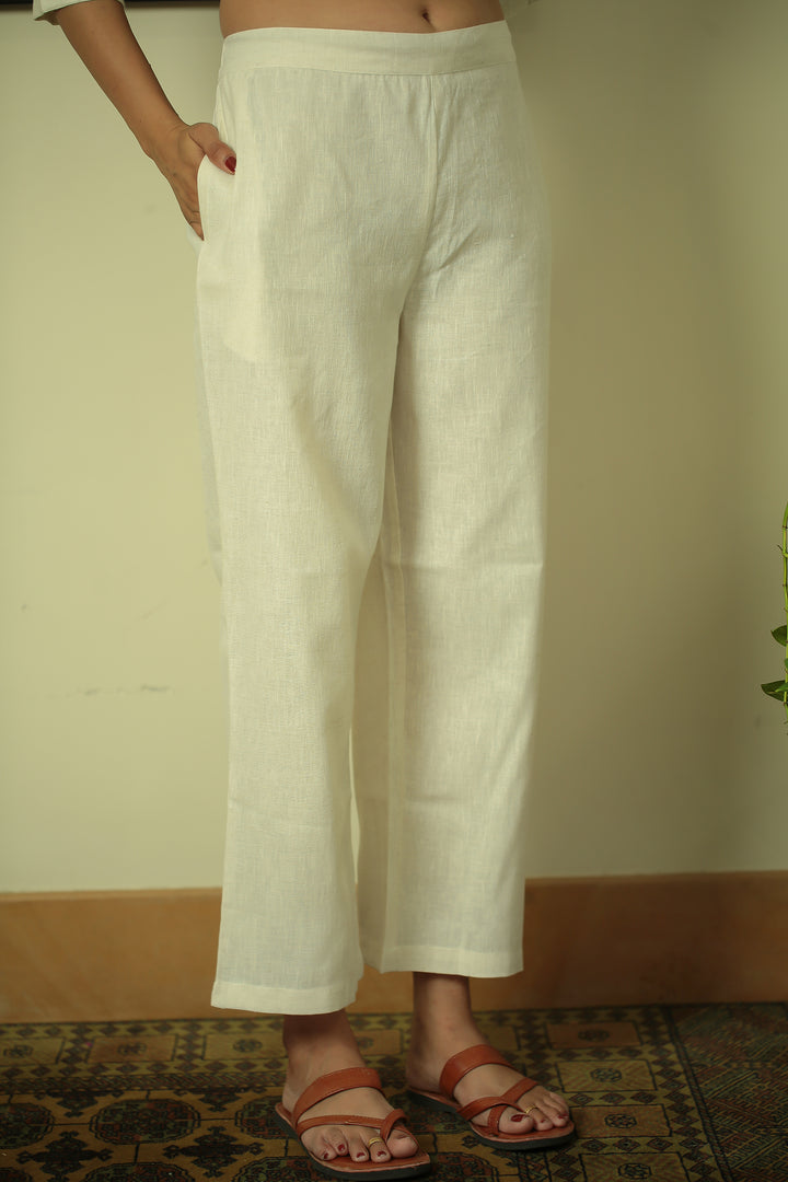 cotton linen Kurta with Thread work.
