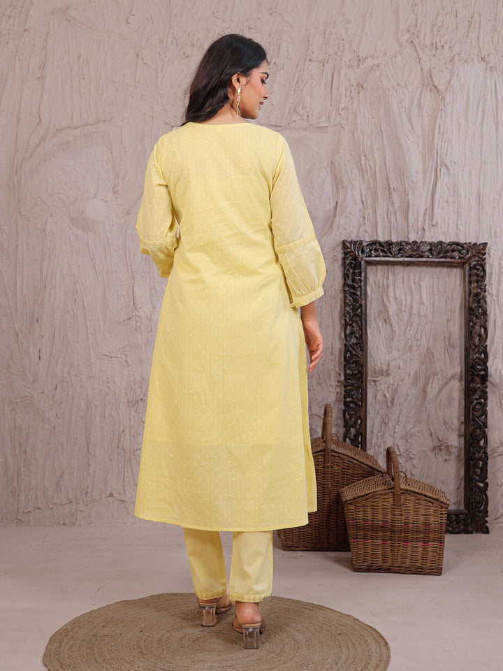 Cotton Kurta Set Stitched with Thread work