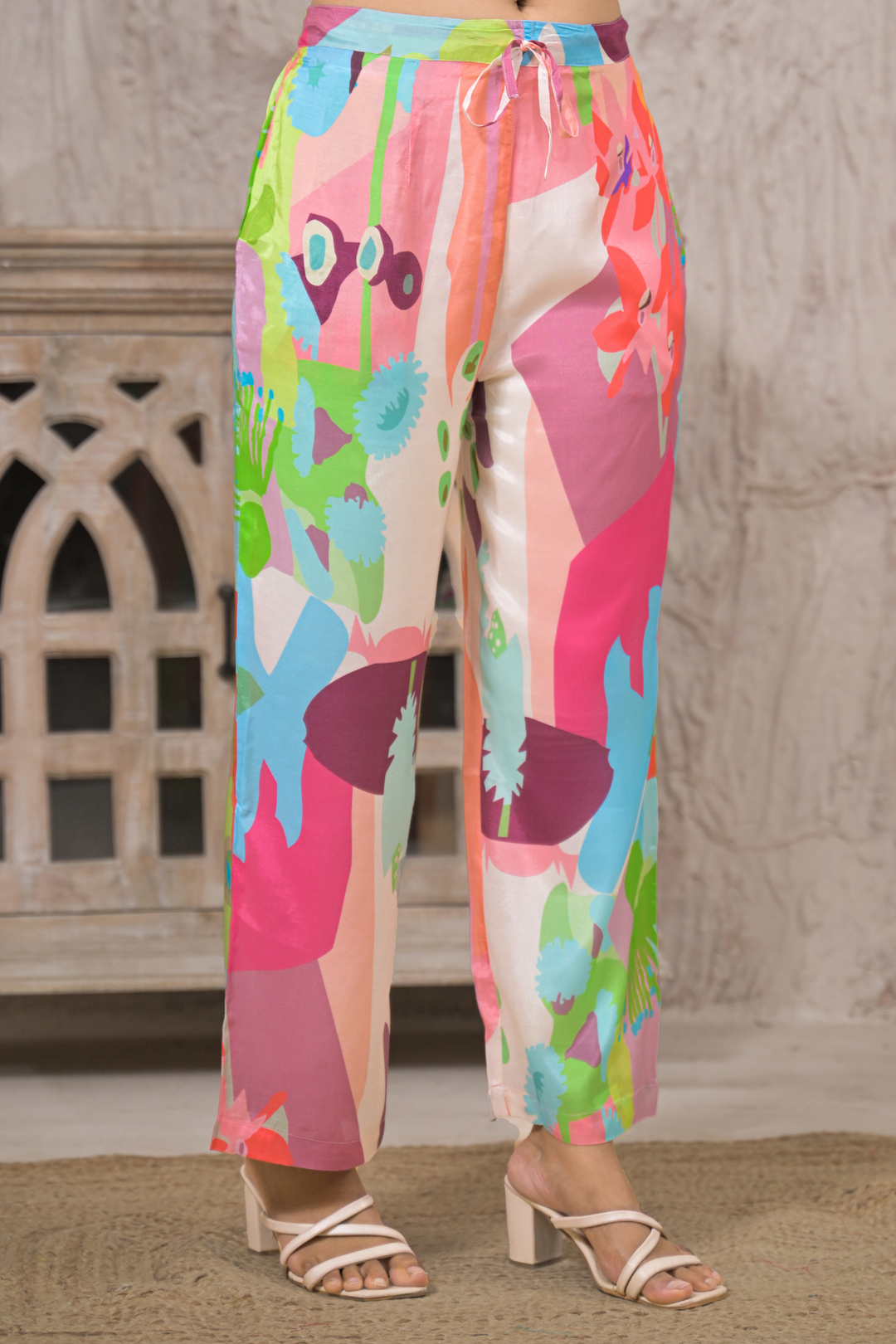 Printed Silk blend Co Ord Set