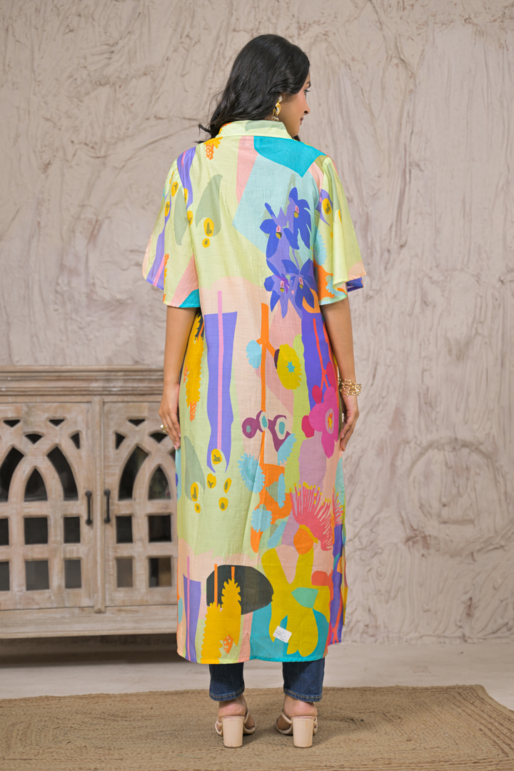 Printed Silk blend Kurta