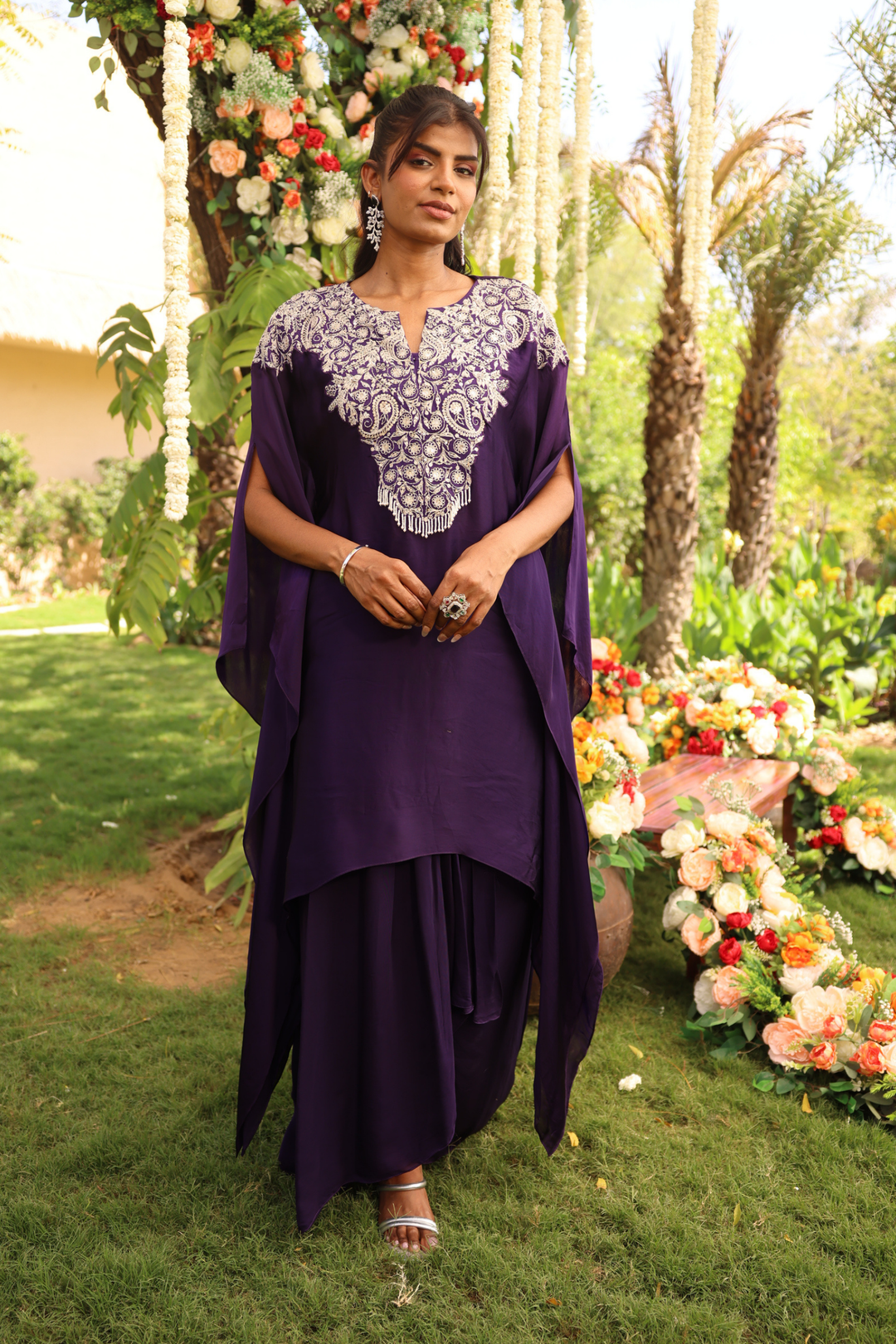 Purple Organza Indo Western 