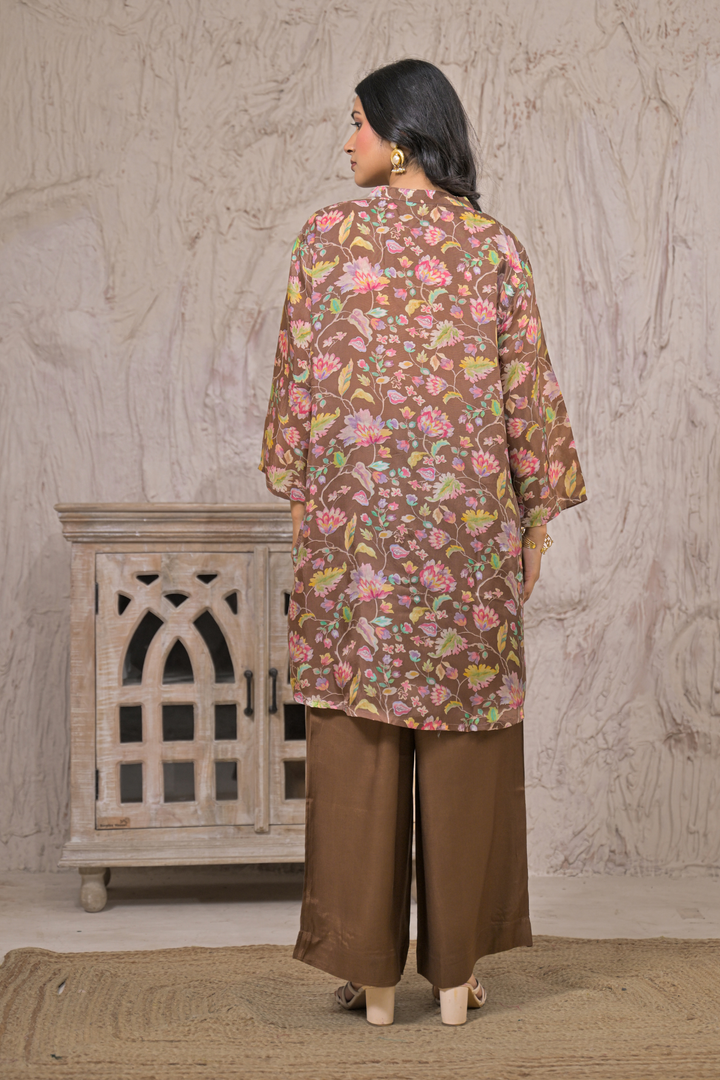 Floral print Silk blend Kurta