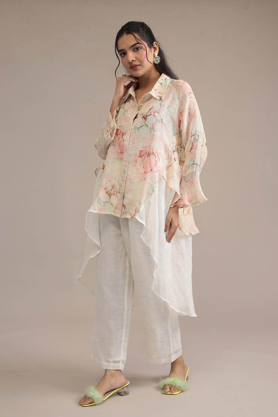 Printed Linen Kurta