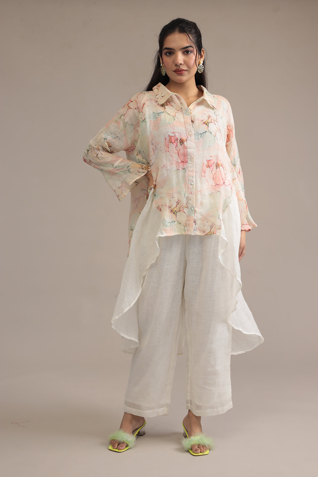 Printed Linen Kurta