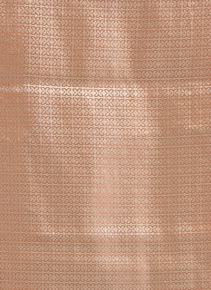 Elegant Peach Handloom Banarasi Silk Saree