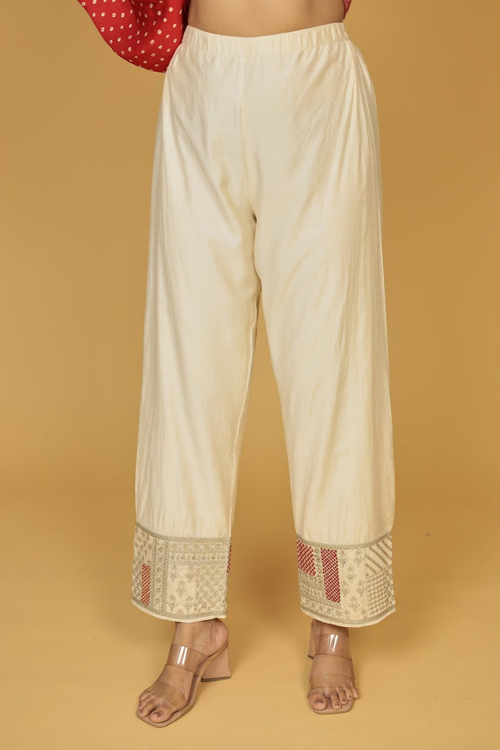 Silk Kaftan Suit with Sequins and Thread work