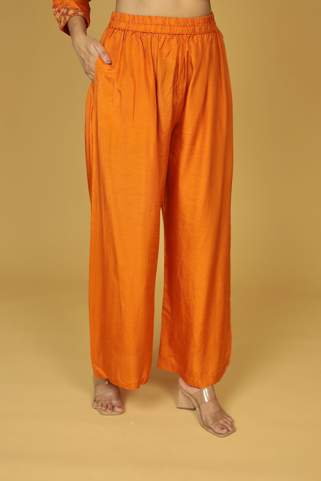 Silk Suit Detailed with Sequins and Thread work