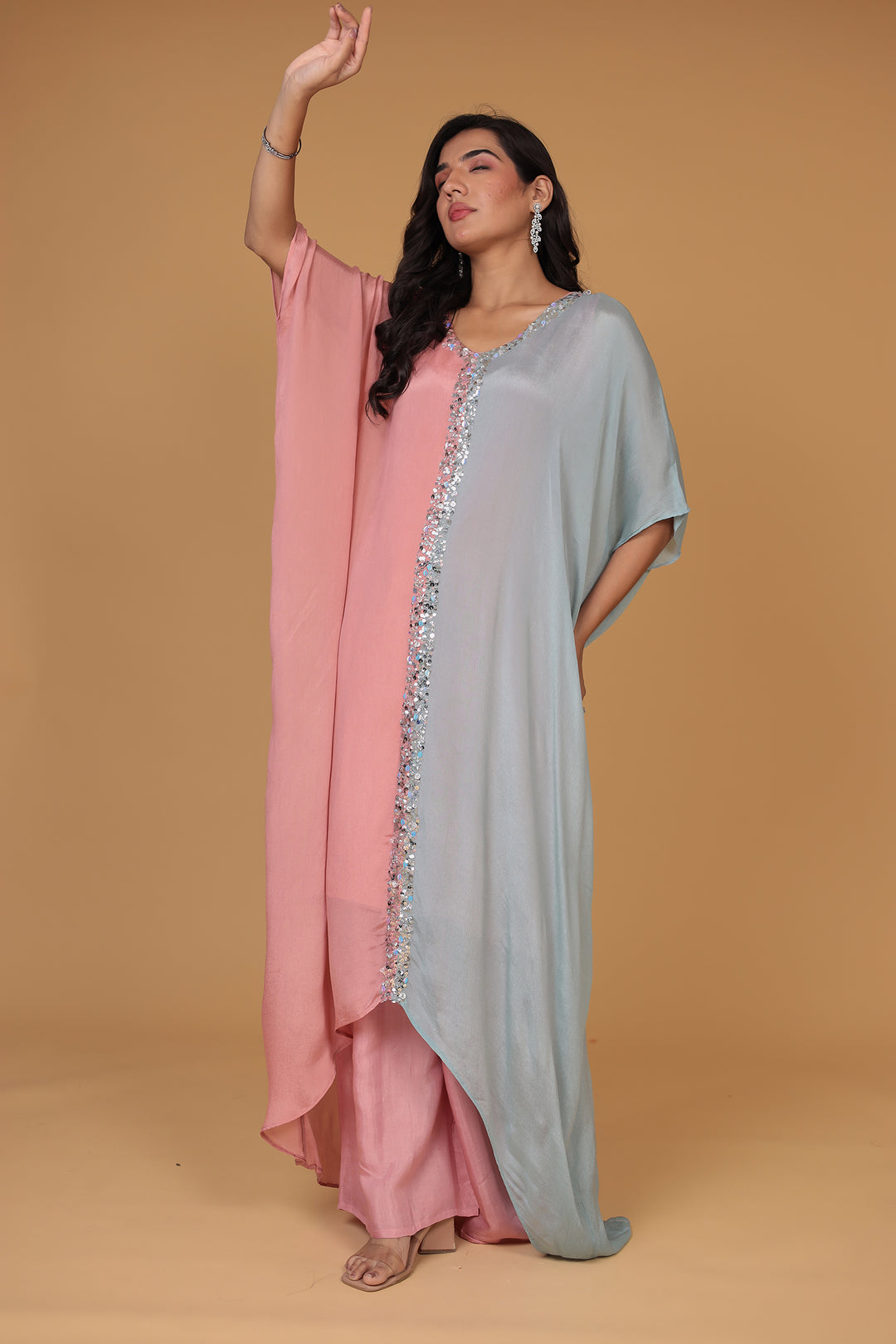 Chinon Silk Indo Western Embellished with Sequins work
