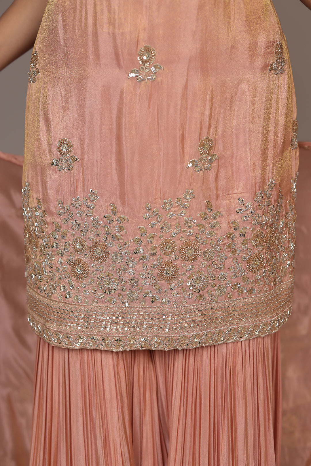 Chinon Sharara Silk Suit with Cutdana and Sequins work