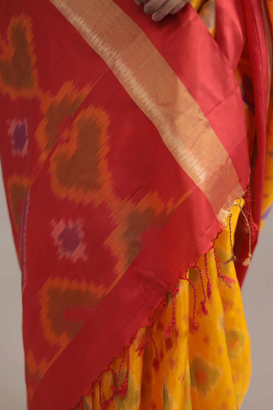 Gold Ikat Silk  Saree