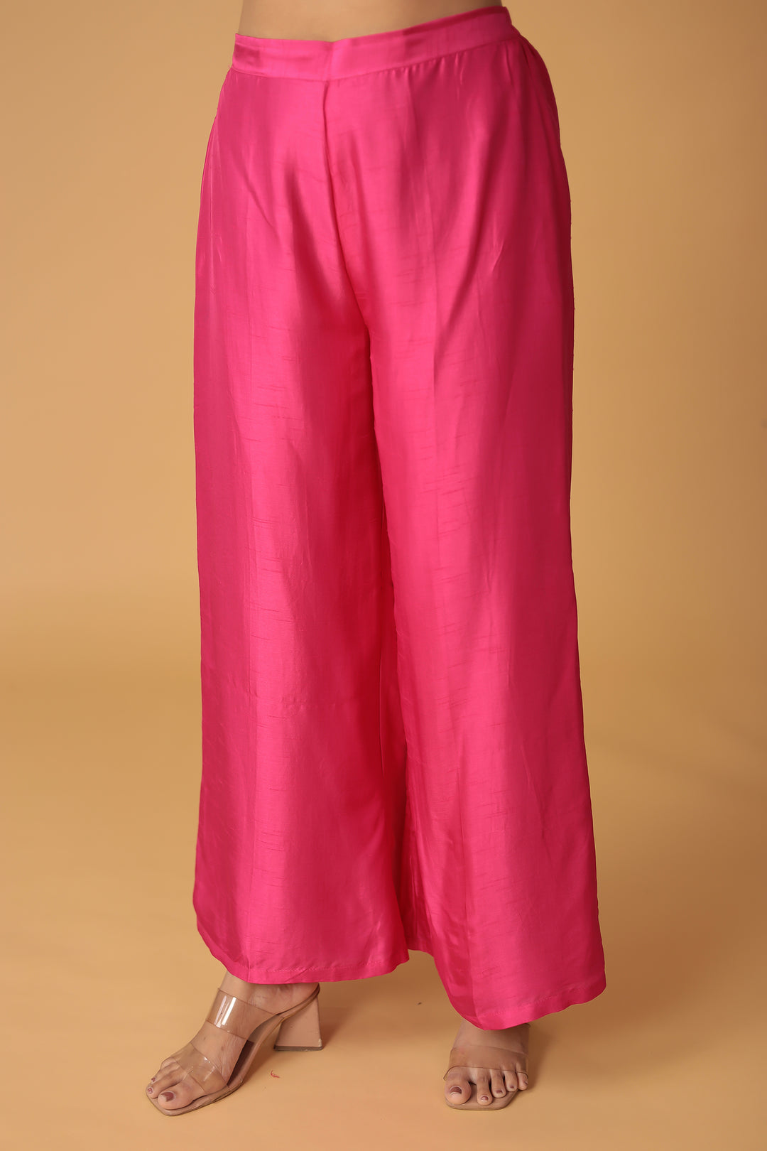 Handwoven Shimmer Tissue Suit with Mirror and Thread work