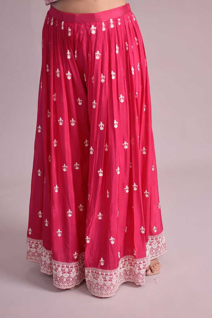 Embroidered Silk Suit Embellished with Sequins work