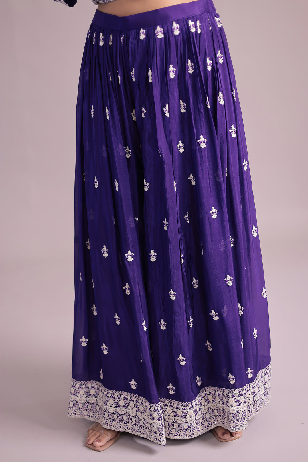 Embroidered Silk Suit Embellished with Sequins work