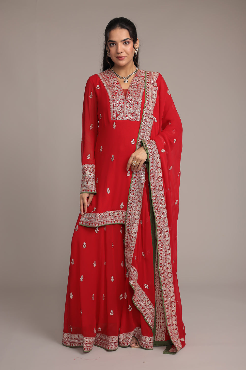 Georgette Suit With Sequins