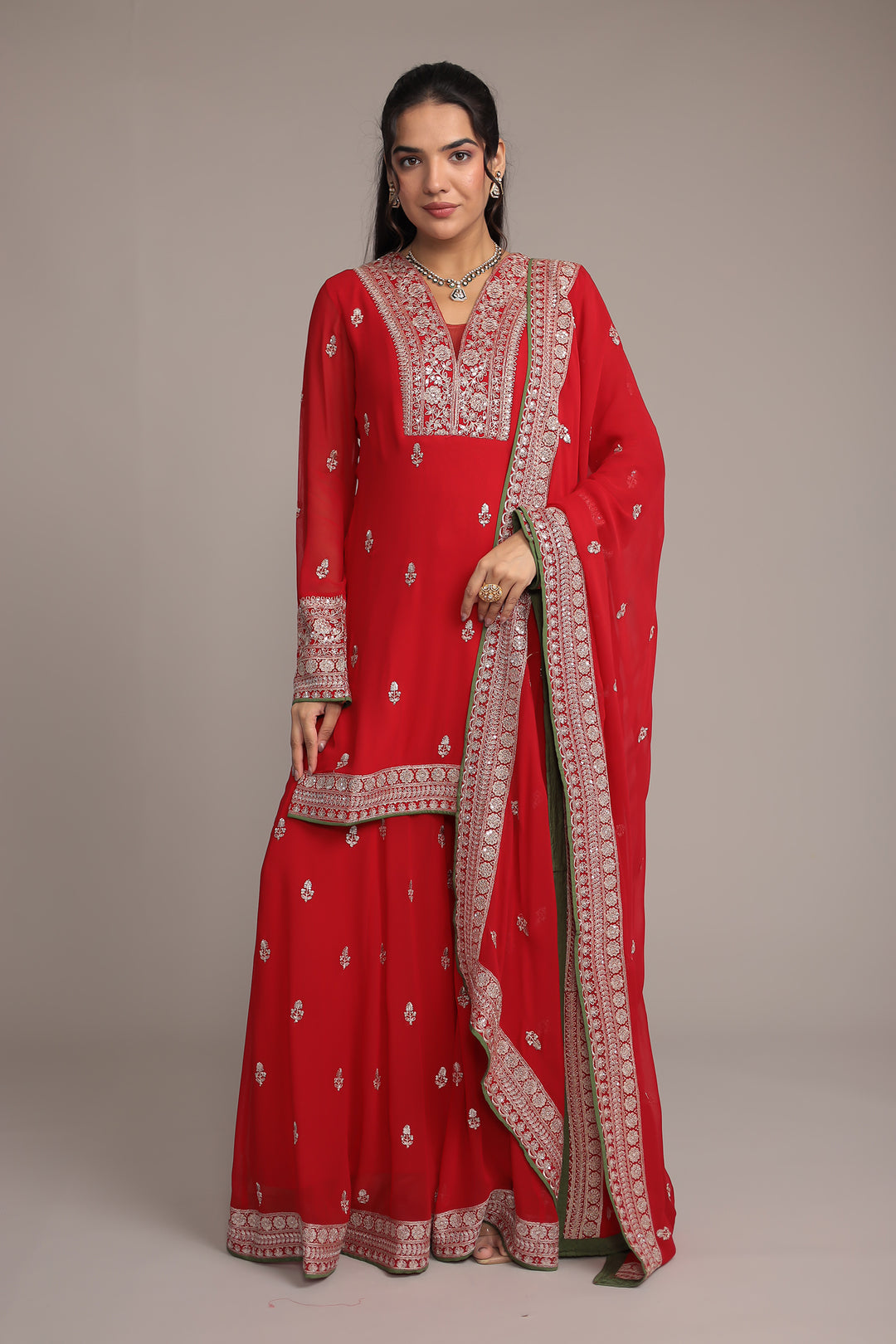Georgette Suit With Sequins