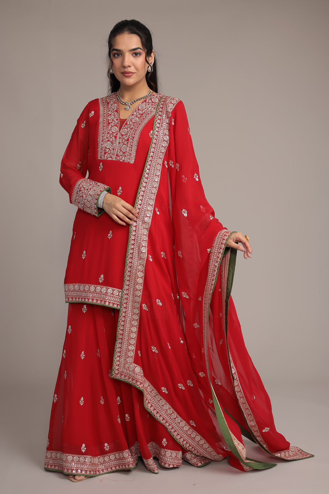 Red Georgette Suit 