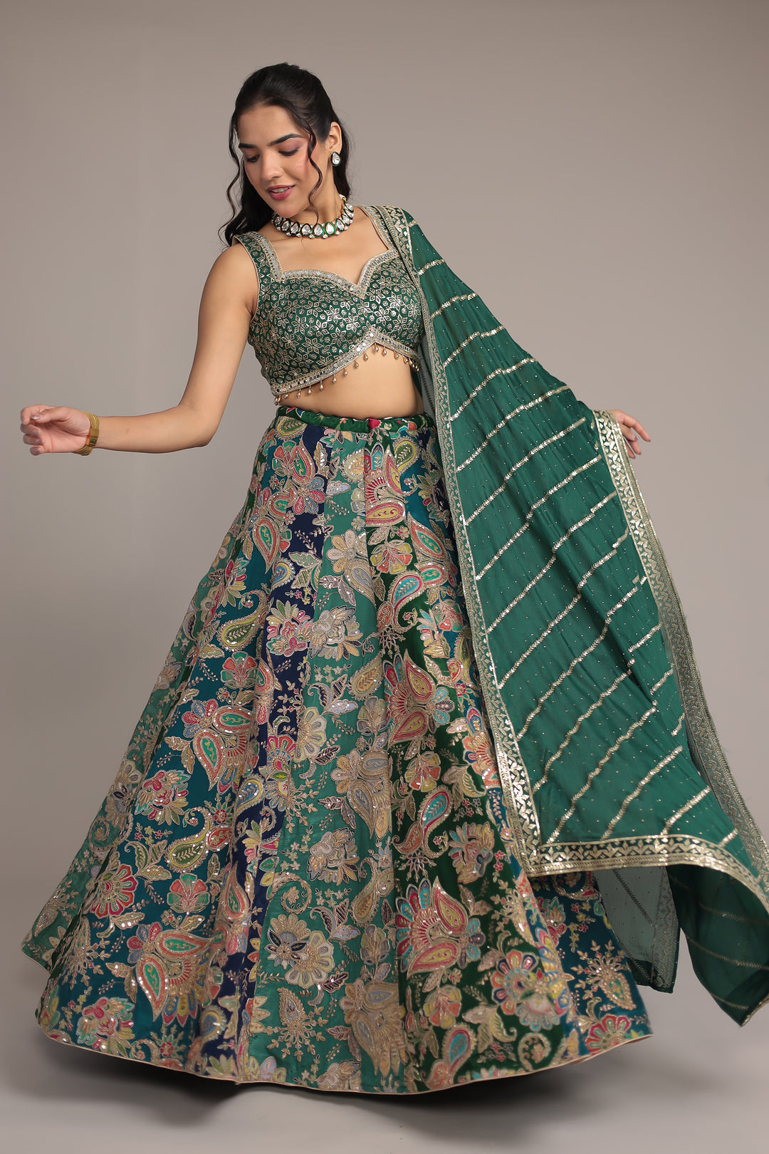 Luxury Chinon Silk Lehengas