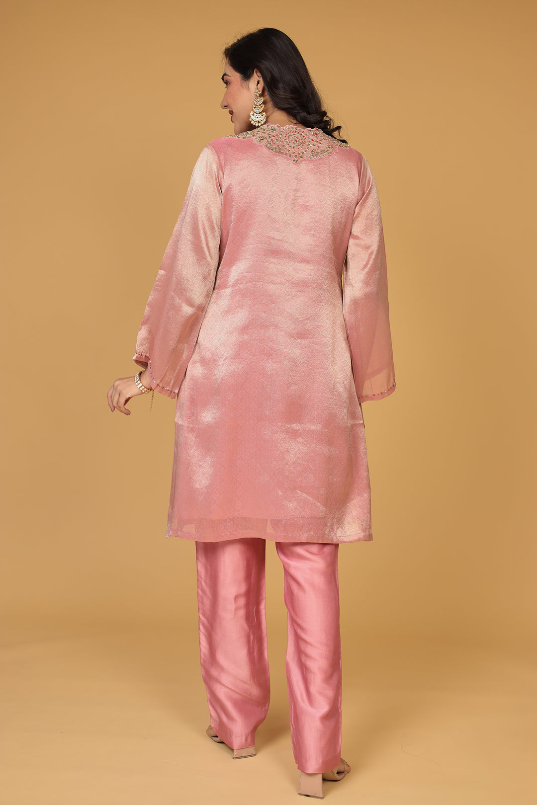 Shimmer Tissue Suit with Dori and Zardozi work