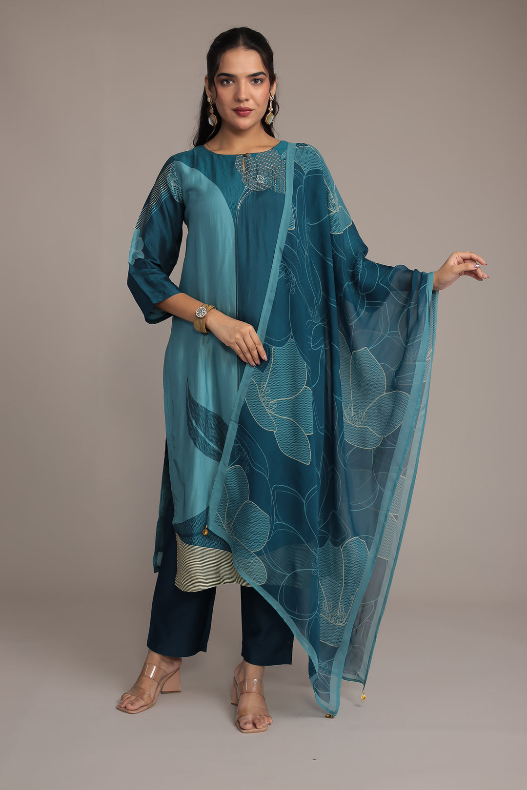 Printed Silk Kurta