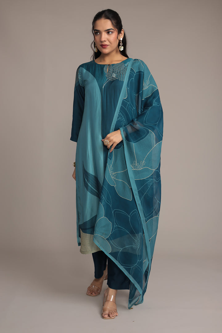 Blue Silk Kurta