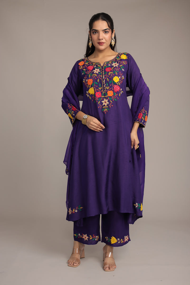 Embroidered Silk Kurta