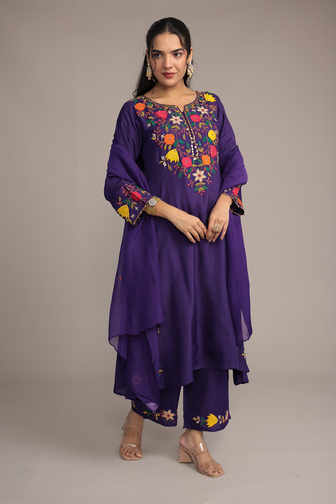 Purple Silk Kurta