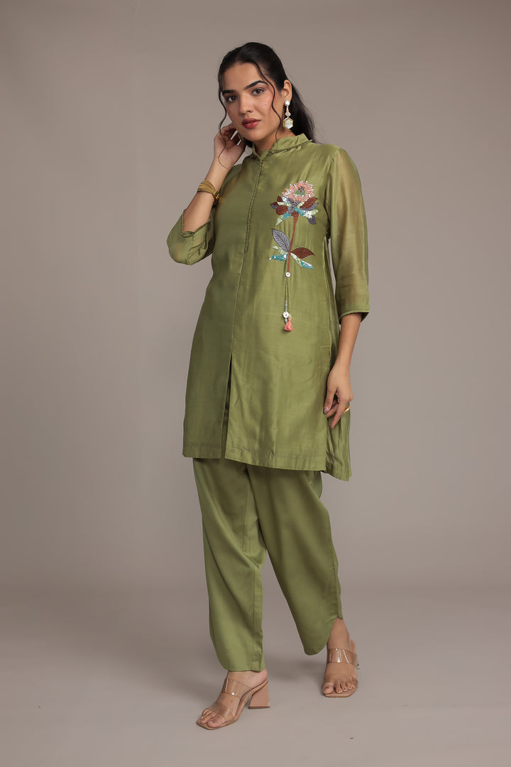 Light Green Chanderi Silk Suit 