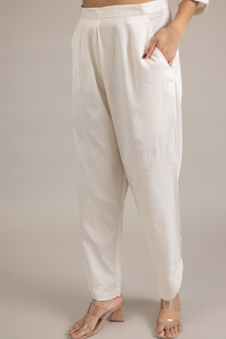 Embroidered Chanderi Silk Suit Embellished with Sequins work