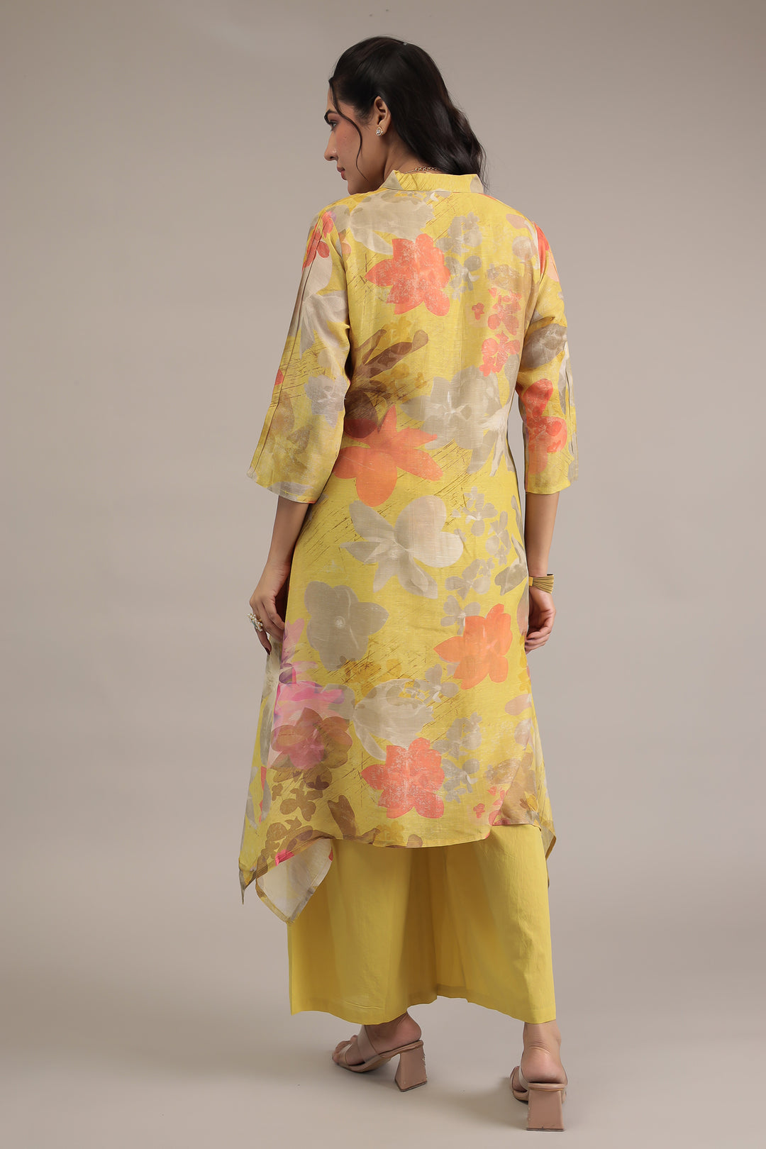 Printed Cotton Chanderi Kurta Set Stitched