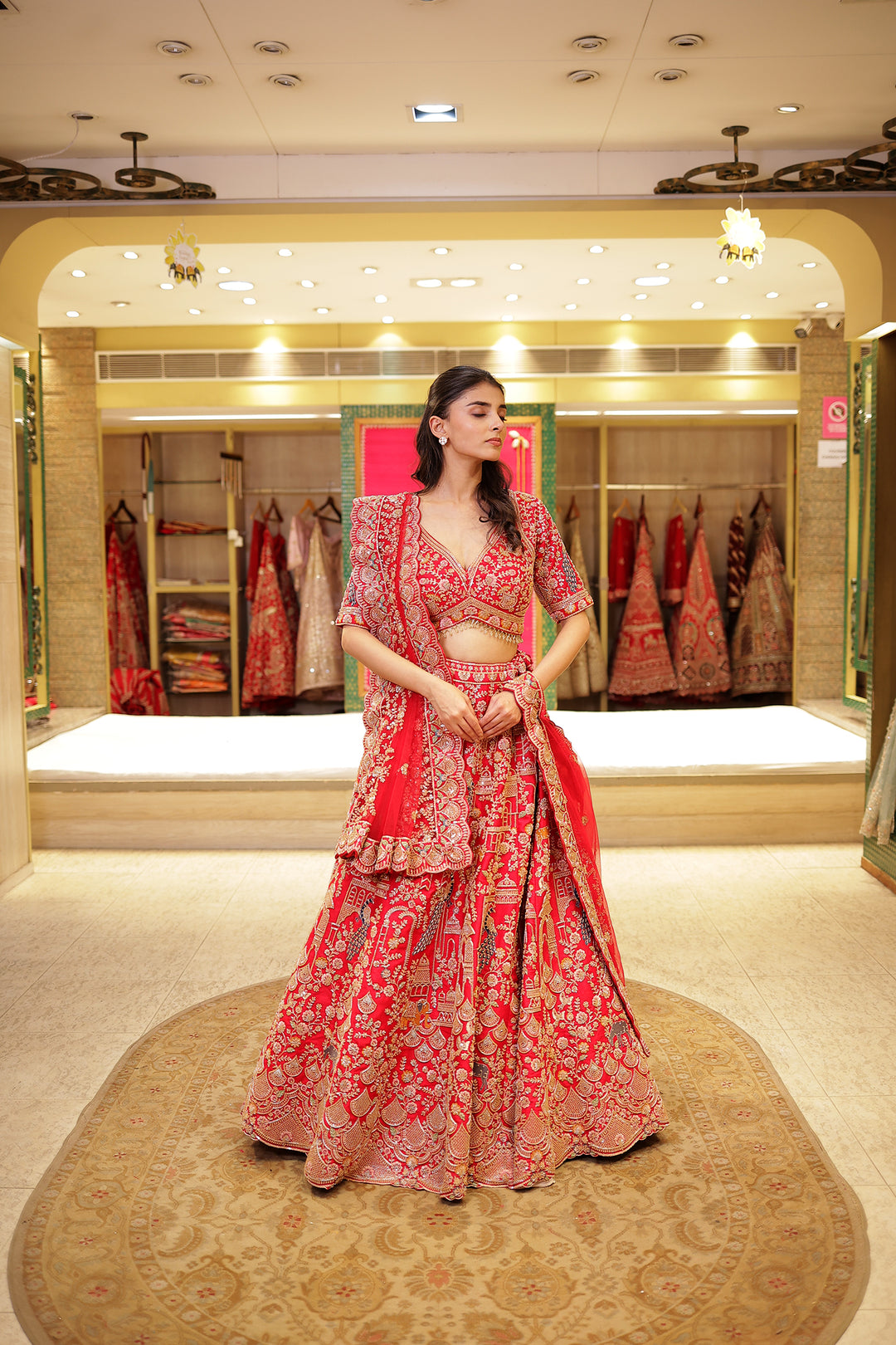 Red Silk Lehenga Online