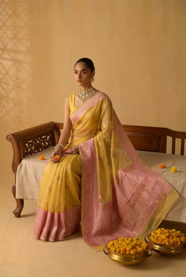 chanderi Pure handloom Saree