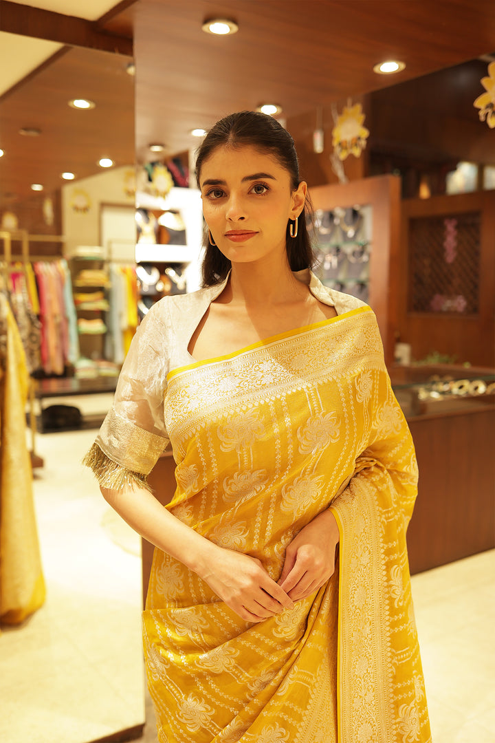 Gold Handloom Silk Saree