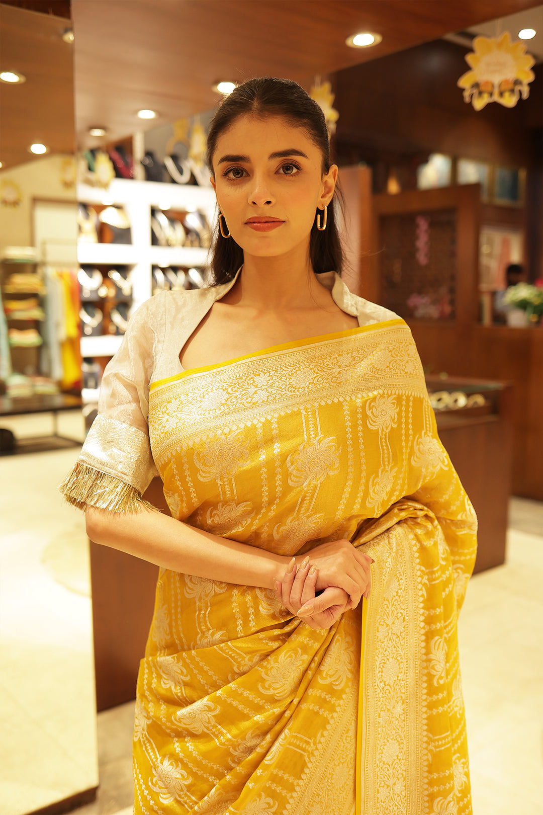 Gold Handloom Silk Saree