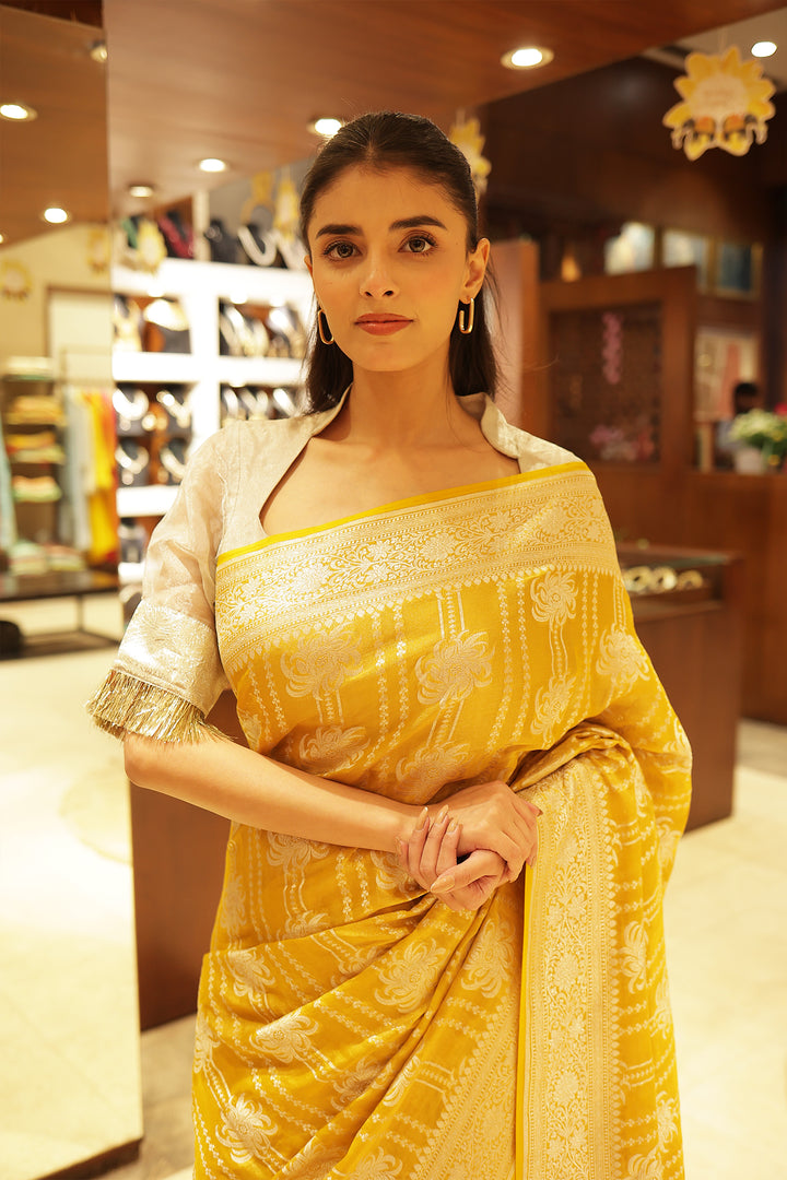 Gold Handloom Silk Saree