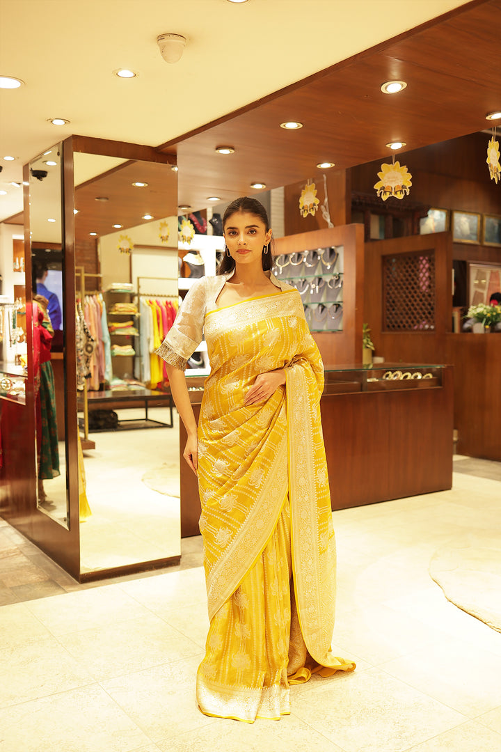 Gold Handloom Silk Saree